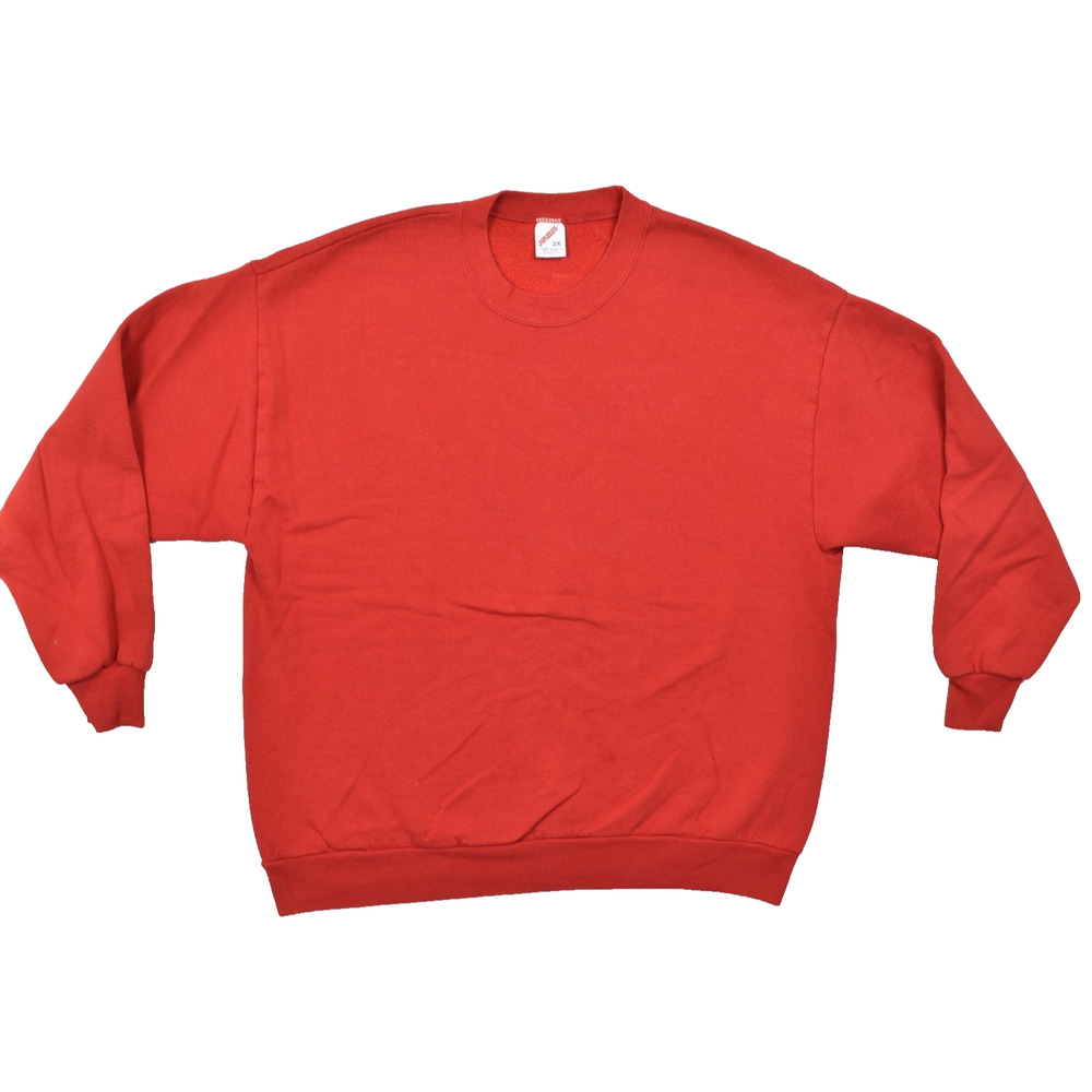 Vintage Jerzees Russell Corp Red Crewneck Sweatshirt Made in USA Plus Size 2X